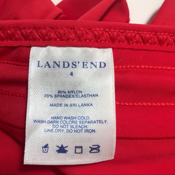 Lands’ End Tankini & Board Shorts Red Floral 6P/4 - Picture 7 of 8